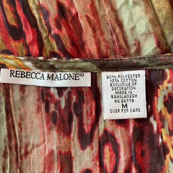 Rebecca Malone Multiprint Snake Tie Dye Crinkle Sequin Top MED Forest Fairy Boho - Picture 8 of 9